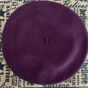 Oui! Oui! French Wool Beret in Deep wine/Burgundy Purple made in France